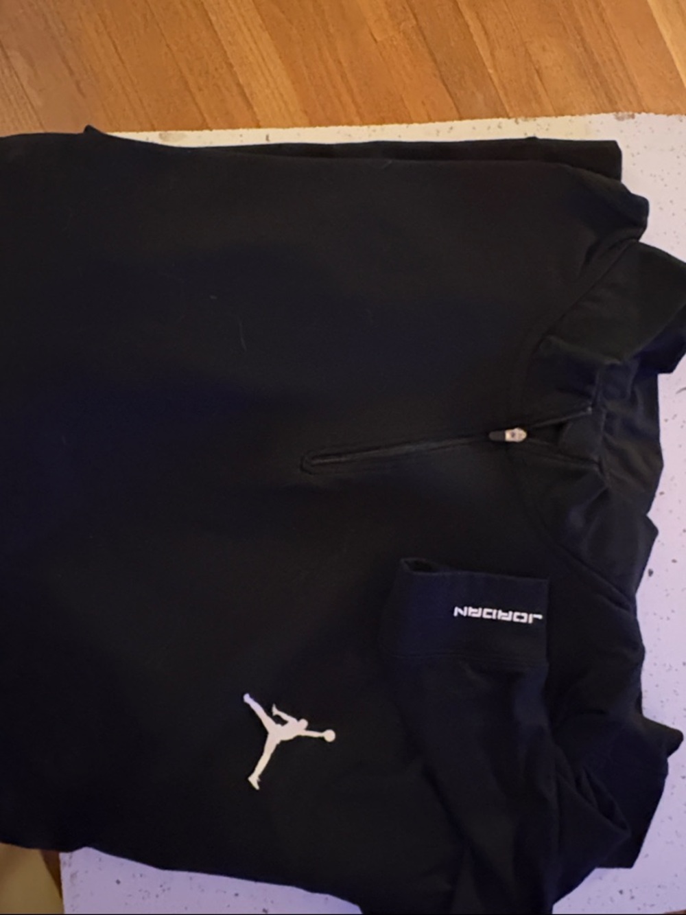 Jordan Black Quarter-Zip Pullover with White Jumpman
